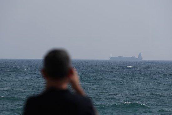 6月23日，一艘集装箱货轮正通过霍尔木兹海峡。