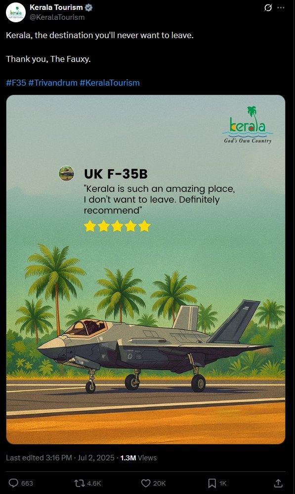 “孤独”滞留在雨中机场的F-35B X截图